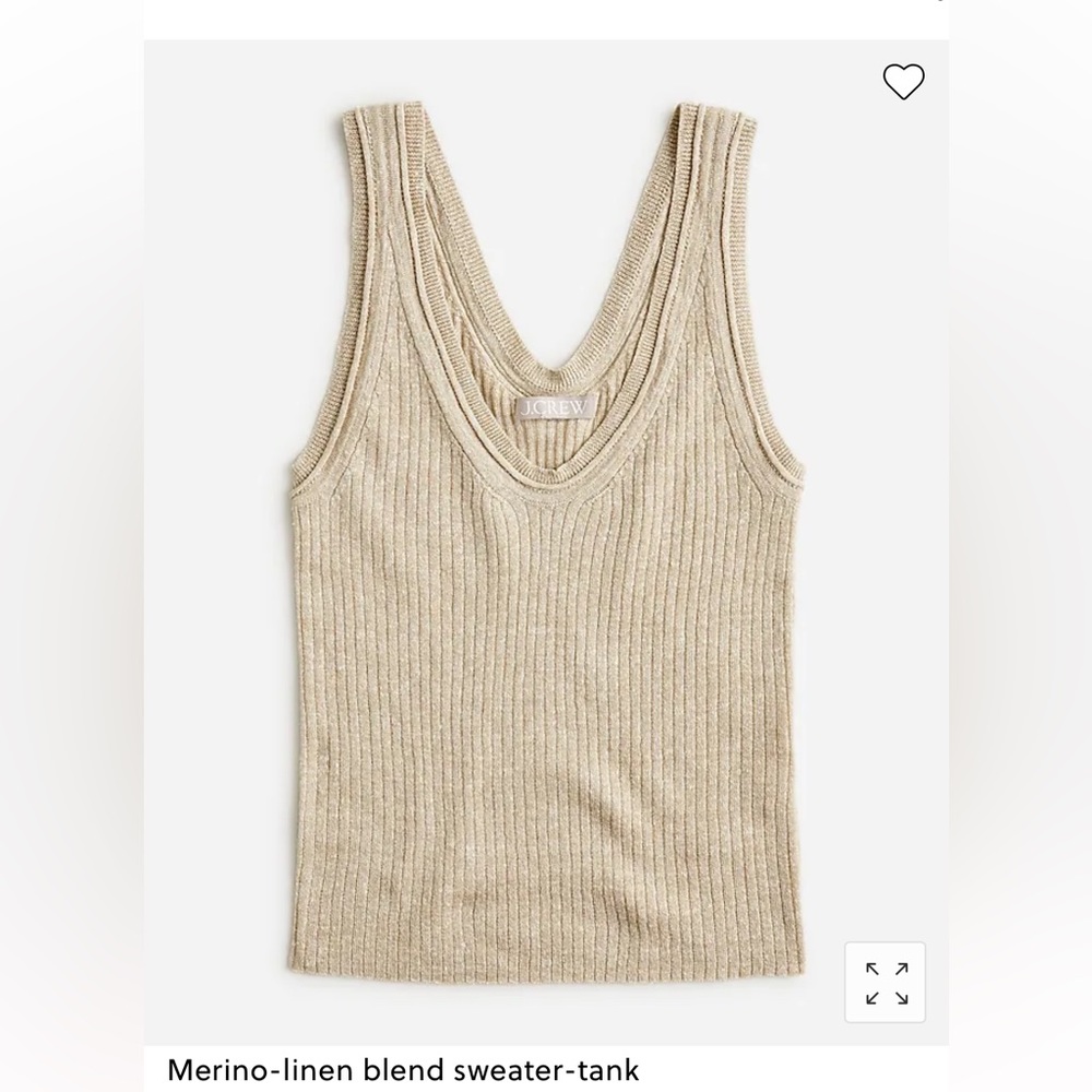 J. Crew Merino-linen blend sweater-tank XXS TAN